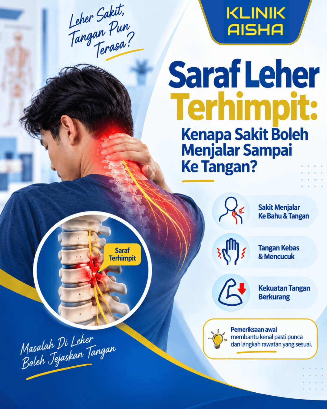 Saraf Leher Terhimpit: Kenapa Sakit Boleh Menjalar Sampai Ke Tangan? 